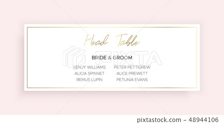 Head Table Bride and groom template. Pink color 48944106