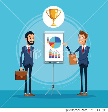 Businessmen talking about business cartoon Businessmen talking about business cartoon 48944191