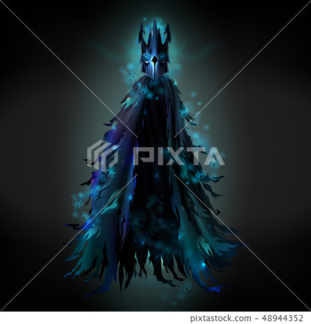 Evil spirit in black ragged cloak vector Evil spirit in black ragged cloak vector 48944352
