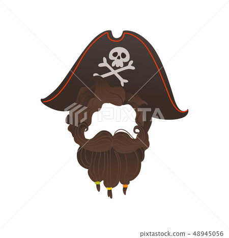 Vector pirate beard photo booth prop costume 48945056