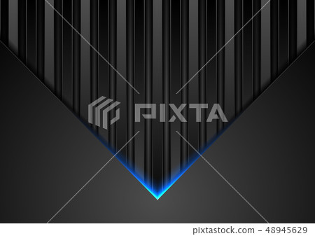 Black abstract tech background with blue neon - Stock Illustration ...