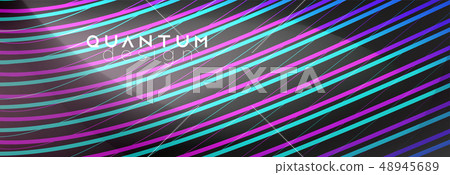 Bright colored glowing lines on dark background Bright colored glowing lines on dark background 48945689