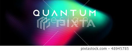 Bright colored fluid shape on dark background Bright colored fluid shape on dark background 48945785
