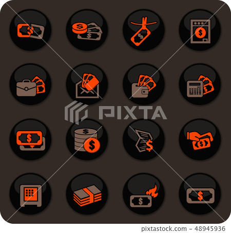 Money icon set 48945936