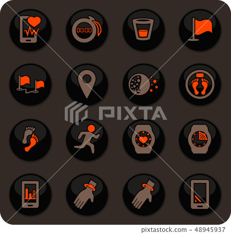 Joggin and workout modern monitoring apps icons Joggin and workout modern monitoring apps icons 48945937