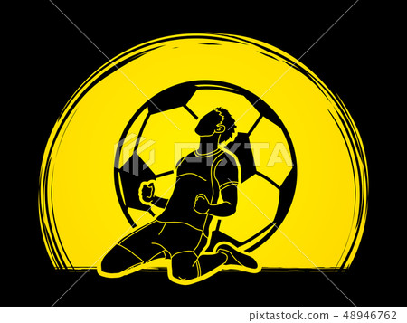 Soccer player the winner action graphic vector Soccer player the winner action graphic vector 48946762