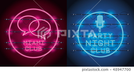 Disco party neon lights Disco party neon lights 48947700