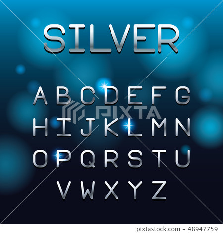 Silver font letters alphabet 48947759
