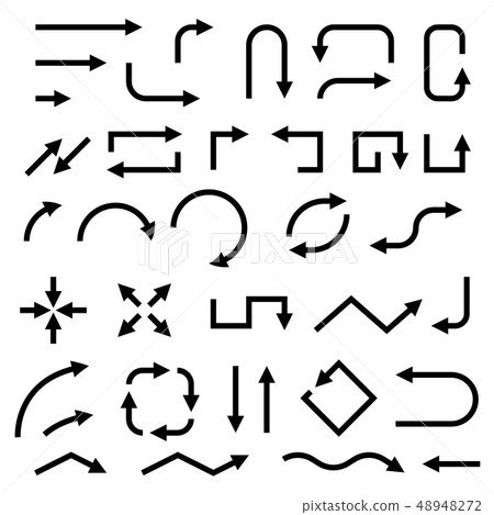 Black arrows. Set of symbols 48948272