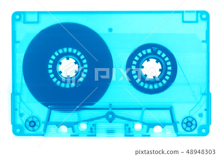 Trendy retro audio cassette tape neon isolated 48948303