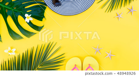 Summer flat lay scenery 48948926