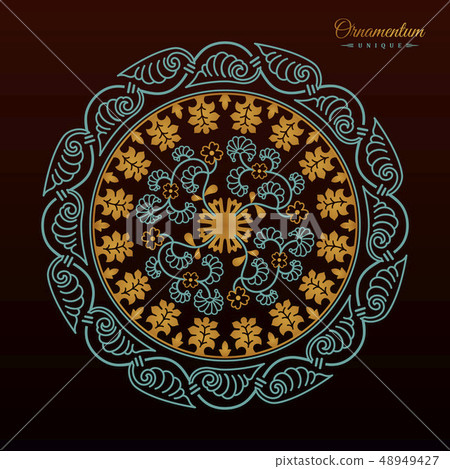 Vintage luxury decorative design of golden mandala. Vector background for greeting card 48949427