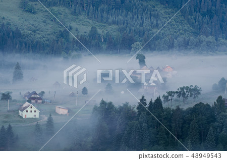 Foggy morning landscape 48949543