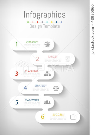 Infographic design elements with 6 options. Infographic design elements with 6 options. 48950060