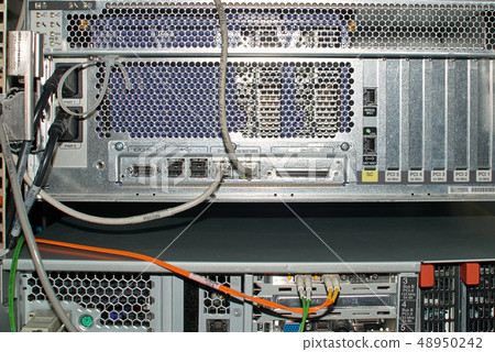 Close-up Of Rack Mounted Server In A Server Room 48950242