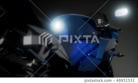 moto sport bike in dark studio with bright lights moto sport bike in dark studio with bright lights 48951531