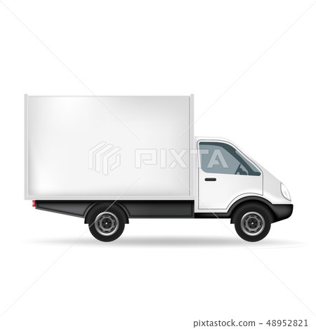 White truck with blank area. White truck with blank area. 48952821