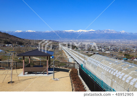Kofu Basin seen from a linear view hill Kofu Basin seen from a linear view hill 48952905