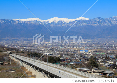 Kofu Basin seen from a linear view hill 48952915
