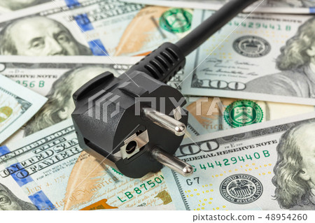 Electric plug on money 48954260