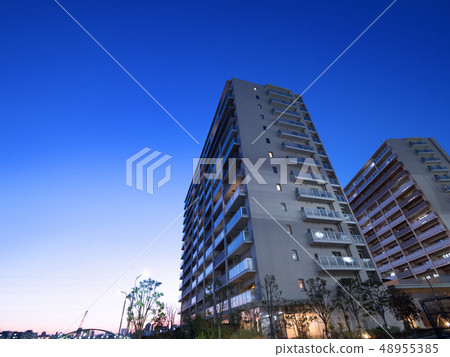 High-rise apartment at dusk 48955385