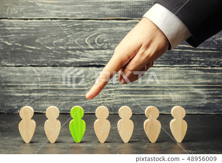 Businessman in search of new employees Businessman in search of new employees 48956009