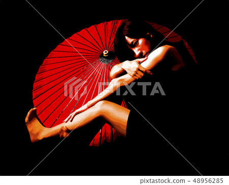 Women and umbrellas Women and umbrellas 48956285