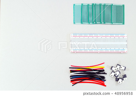 Electronic device on gray background. Copy space Electronic device on gray background. Copy space 48956958