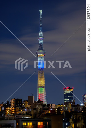 Tokyo Skytree Olympics Light Up Tokyo Skytree Olympics Light Up 48957294