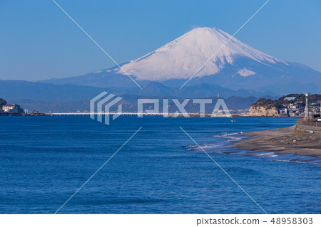 Mt. Fuji and Shichirigahama 48958303
