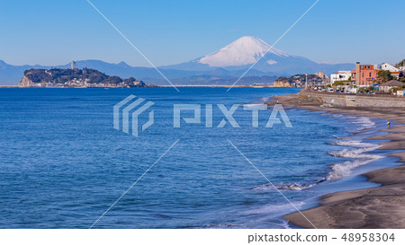 Mt. Fuji and Shichirigahama Mt. Fuji and Shichirigahama 48958304