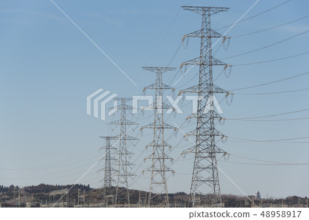 Steel tower high voltage line power transmission line Steel tower high voltage line power transmission line 48958917
