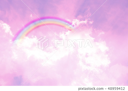 rainbow in cloudy sky 48959412