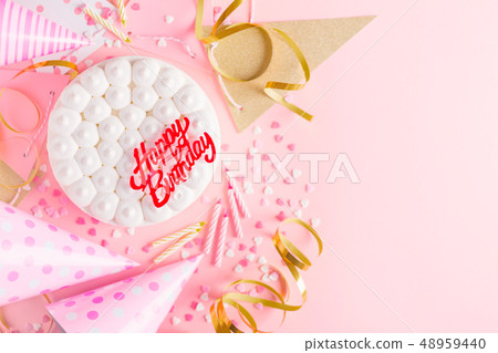 Party birthday background with cake Party birthday background with cake 48959440