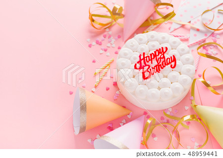 Party birthday background with cake Party birthday background with cake 48959441