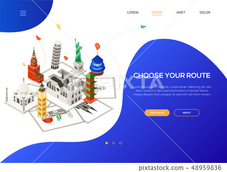 Choose your route - colorful isometric web banner Choose your route - colorful isometric web banner 48959836
