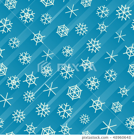 Seamless background of snowflakes with stripes. 48960648