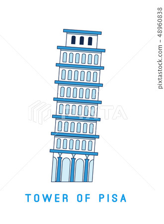 Line art Leaning Tower of Pisa, Italy, European famous sight, vector illustration in flat style. Line art Leaning Tower of Pisa, Italy, European famous sight, vector illustration in flat style. 48960838