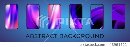 Vector wavy abstract smartphone illustration set Vector wavy abstract smartphone illustration set 48961321