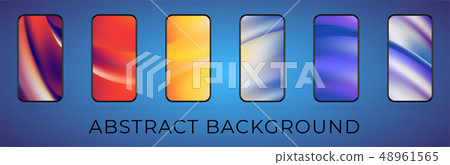 Vector wavy abstract smartphone illustration set 48961565