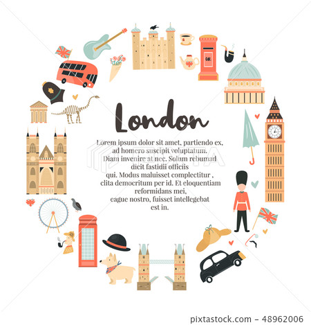 London circle abstract design with Big Ben, Tower 48962006