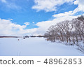 Beautiful landscape scenic of snow cover Onuma 48962853