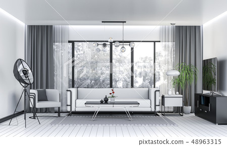 Living room interior in modern style Living room interior in modern style 48963315