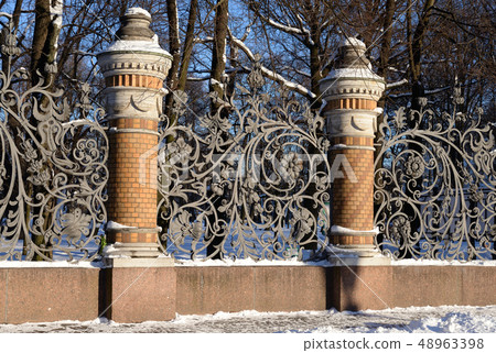 Fence of the Mikhailovsky Garden in St.Petersburg, 48963398