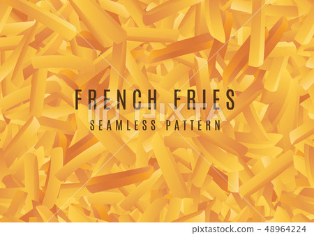 Vector French fries seamless pattern. Background 48964224
