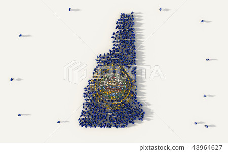 Large group of people forming New Hampshire flag Large group of people forming New Hampshire flag 48964627