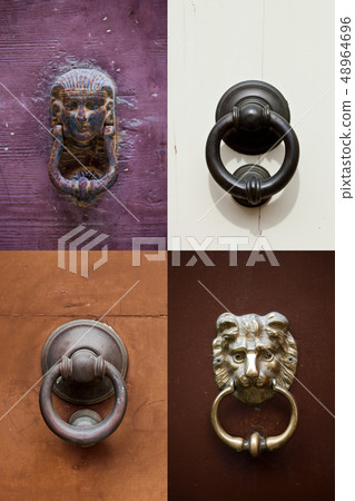 Ancient door knockers collection. Ancient door knockers collection. 48964696