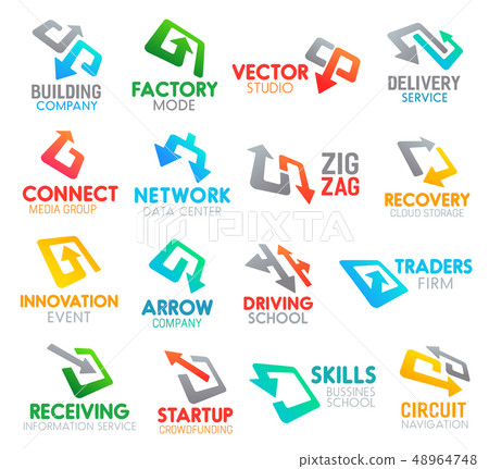Pointers and arrows abstract icons Pointers and arrows abstract icons 48964748