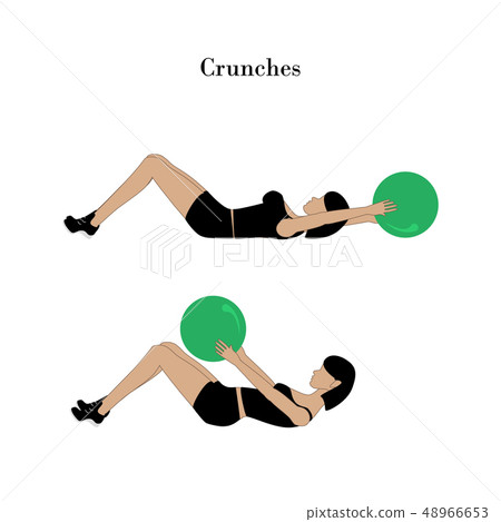 Crunches exercise workout Crunches exercise workout 48966653