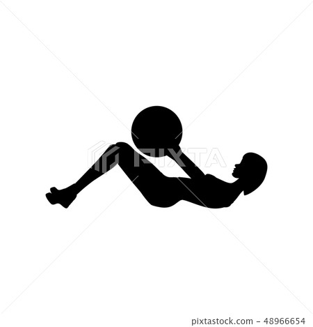 Crunches exercise workout silhouette Crunches exercise workout silhouette 48966654
